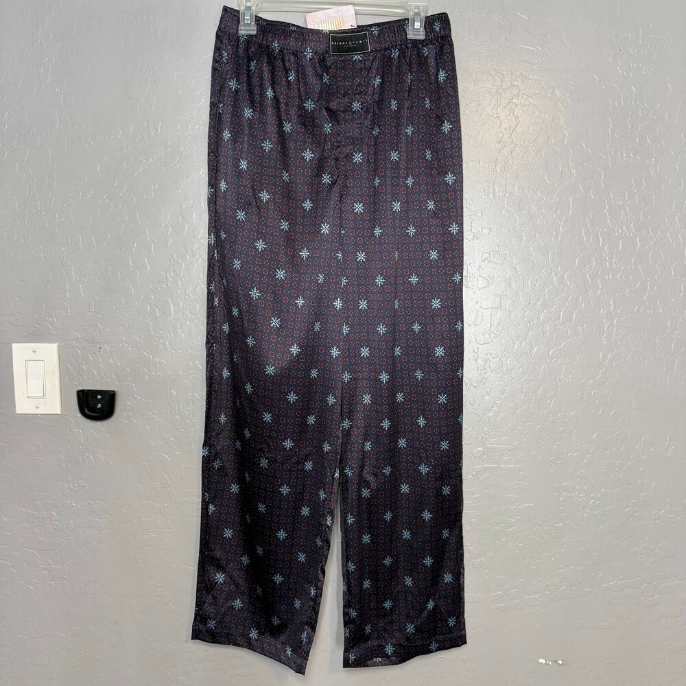 Savage X Fenty Mens Small Satin Jacquard Pajama Pants Geometric Snowflake purple
